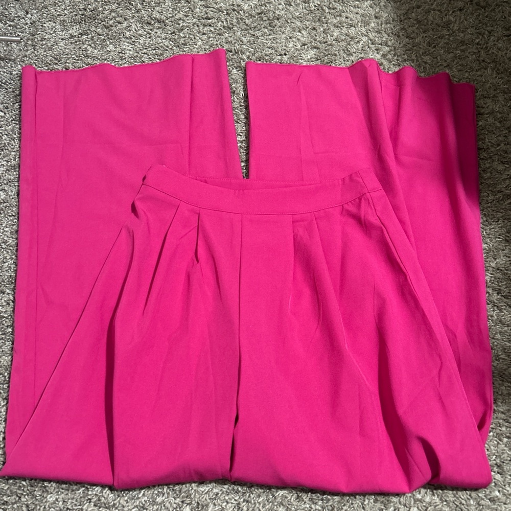 Chic Hot Pink Wide-Leg Pants